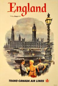 Travel Poster England Trans Canada Air canvas print