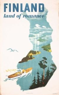 Travel Poster Finland Land Of Romance canvas print