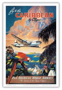 Reiseplakat Fly To The Caribbean Leinwanddruck
