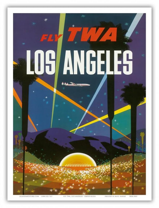 Travel Poster Fly Twa Los Angeles canvas print