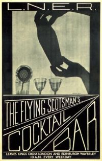 Travel Poster Flying Scotsman Cocktail Bar canvas print