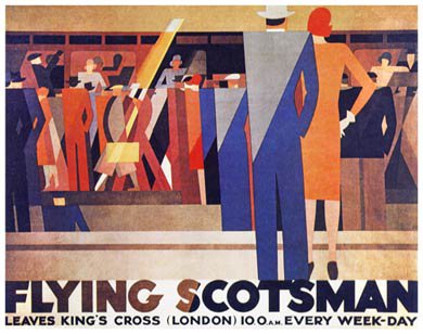 Travel Poster Flying Scotsman Leaves Kings Cross canvas print