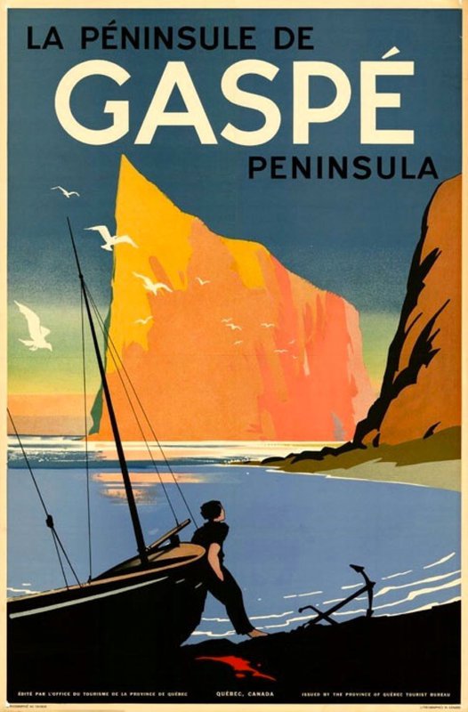 Travel Poster Gaspe Penisula canvas print