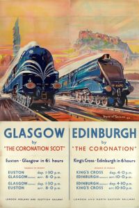 Travel Poster Glasgow Edinburgh By Coranation