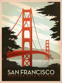 Reiseplakat Golden Gate Leinwanddruck