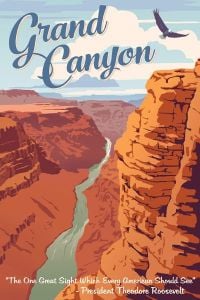 Reise-Plakat-Grand Canyon-Ansicht vom oberen Leinwanddruck