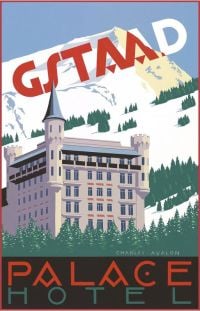 Travel Poster Gstaad Palace Hotel canvas print