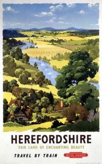 Reiseplakat Herefordshire Br Leinwanddruck