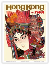 Travel Poster Hong Kong Fly Twa canvas print
