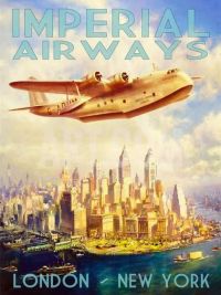 Travel Poster Imperial Airways London New York canvas print