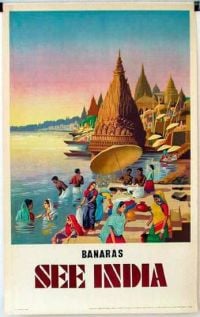 Travel Poster India Banaras canvas print