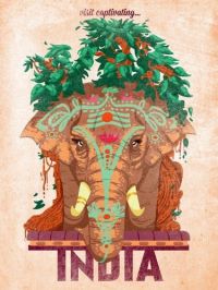 Reiseposter Indien Elefant Leinwanddruck