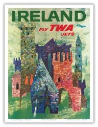 ملصق السفر أيرلندا Twa Jets