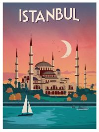 Travel Poster Istanbul canvas print