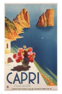 Travel Poster Italy Capri canvas print