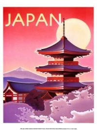 Reiseplakat Japan Tempel