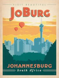 Travel Poster Johannesburg Joburg canvas print