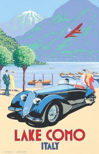 Travel Poster Lake Como Italy canvas print