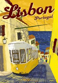 Travel Poster Lisbon Potugal canvas print