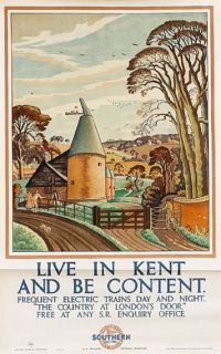 Reise-Plakat leben in Kent-Leinwanddruck