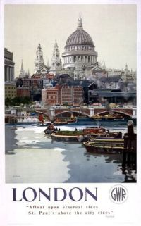 Travel Poster London Afloat canvas print