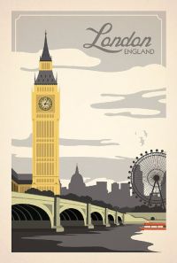 Travel Poster London England Big Ben