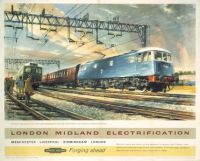 여행 포스터 런던 미들랜드 전기