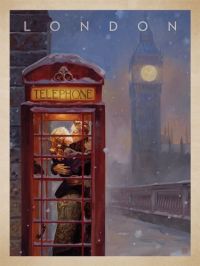 Travel Poster London Telephone canvas print
