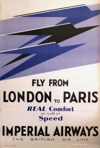 ملصق السفر من لندن إلى باريس