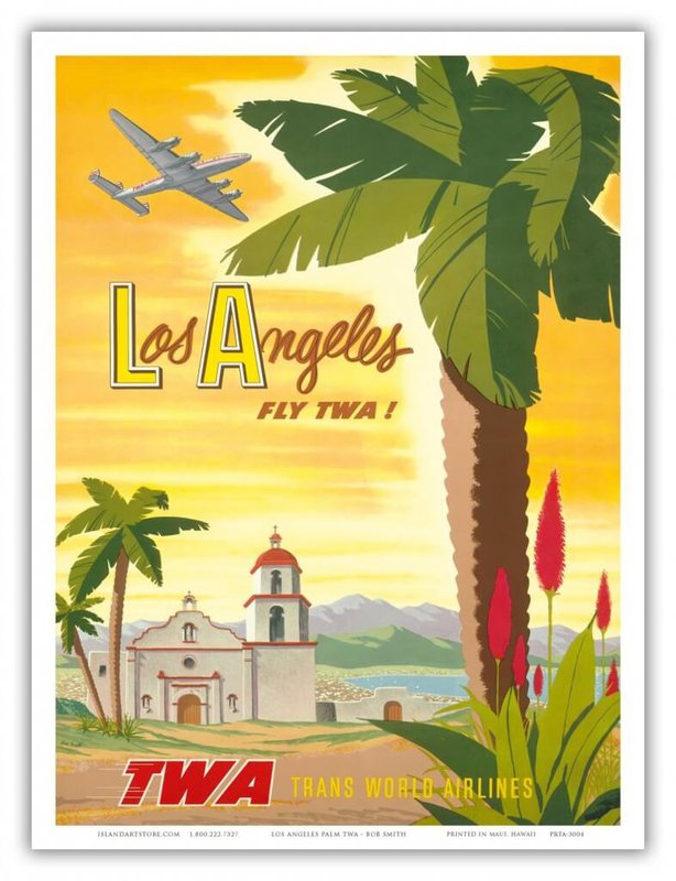 Travel Poster Los Angeles Fly canvas print