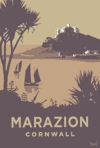 Travel Poster Marazion canvas print