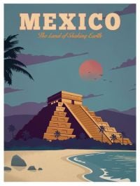 Reiseposter Mexiko Land Of Shaking Earth Leinwanddruck