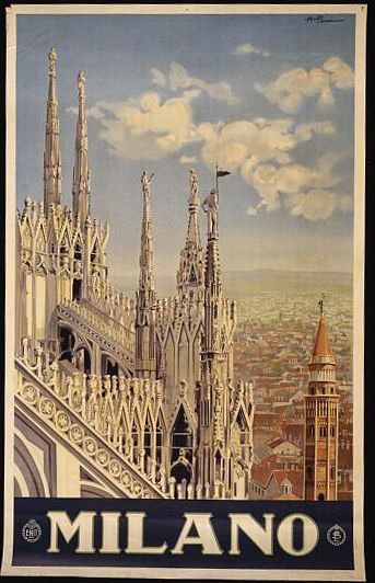 Travel Poster Milano Cathedral canvas print