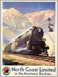 Travel Poster Montana Rockies canvas print