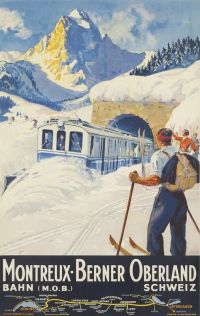 Travel Poster Montreux Berner Oberland canvas print