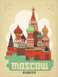 Travel Poster Moscow Russia canvas print
