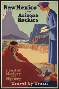 여행 포스터 뉴멕시코와 애리조나 로키 산맥