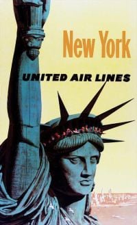 ملصق السفر نيويورك يونايتد ايرلاينز