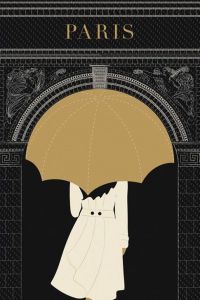 Travel Poster Paris Arch Umbrella canvas print