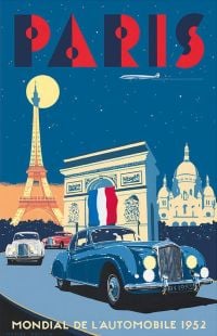 Reiseposter Paris Mondial Automobil auf Leinwand