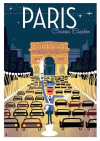 Reiseplakat Paris Traffic Leinwanddruck