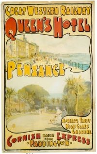 Travel Poster Penzance Queens Hotel canvas print