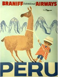 Travel Poster Peru Braniff Airways canvas print