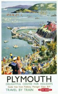Travel Poster Plymouth canvas print