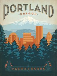 Travel Poster Portland canvas print