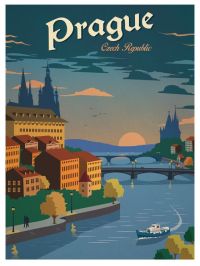 Travel Poster Prague canvas print