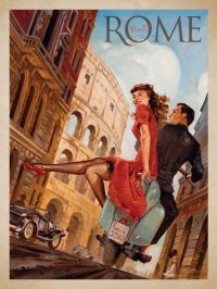 Travel Poster Rome Visit canvas print