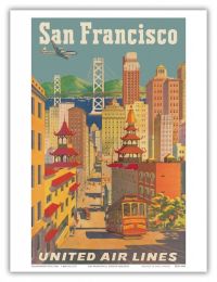 여행 포스터 샌프란시스코 유나이티드 항공