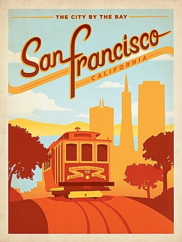 Travel Poster Sanfrancisco City By The Bay canvas print