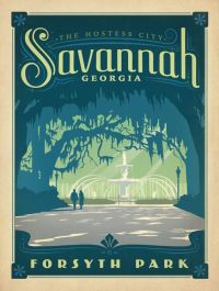 Reiseplakat Savannah Forsyth Park Leinwanddruck